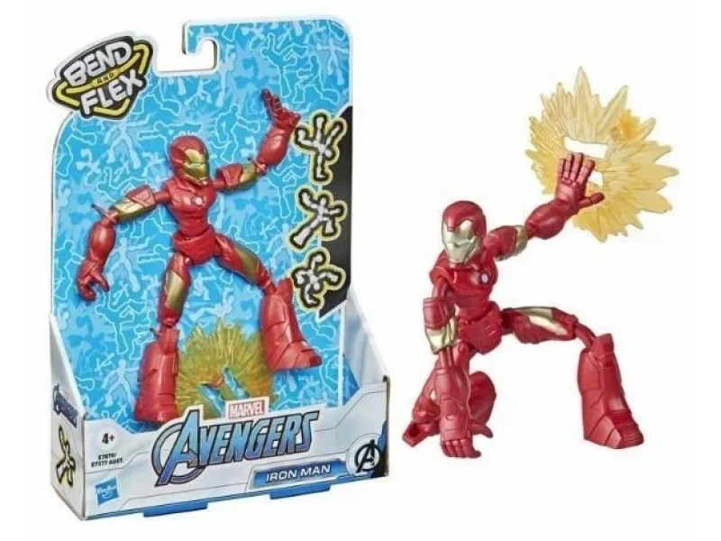 Фигурка Hasbro Bend and Flex Avengers: Железный человек E7870, 15 см