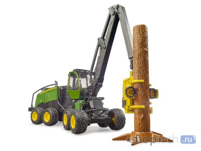 Харвестер Bruder лесозаготовочный John Deere 1270G, с бревном 02-135