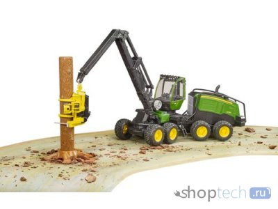 Харвестер Bruder лесозаготовочный John Deere 1270G, с бревном 02-135