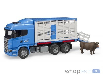 Фургон Bruder Scania для перевозки животных с коровой (03-549) 1:16 52 см