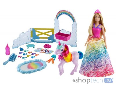 Игровой набор Barbie Дримтопия Кукла и единорог, GTG01