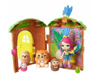 Кукла Enchantimals Секретные лучшие друзья Домик на дереве Пики Какаду GTM49