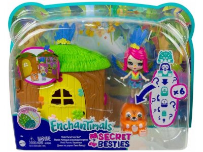 Кукла Enchantimals Секретные лучшие друзья Домик на дереве Пики Какаду GTM49