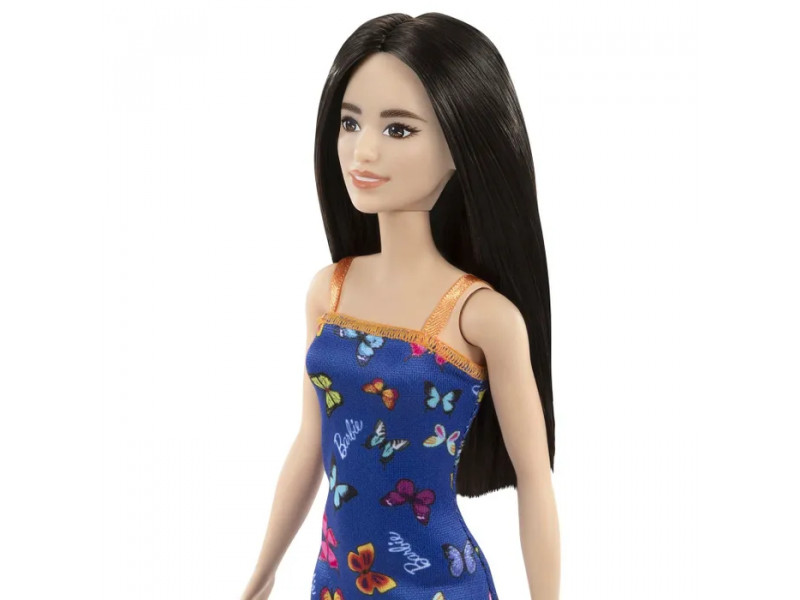 Кукла Mattel Barbie Барби-модница в синем платье с бабочками HBV06