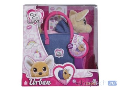 Мягкая игрушка Simba Chi chi love Собачка Городская мода с сумочкой и стикерами 20 см 5893244